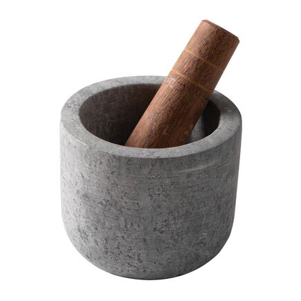 Pilão Mortar Tramontina Organic em Madeira Cumaru e Pedra Sabão 11,5 cm