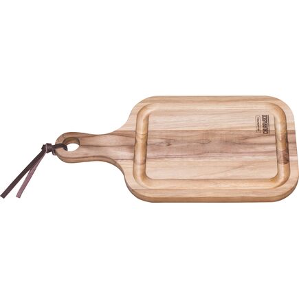 Tábua para Churrasco Tramontina Retangular com Cabo em Madeira Teca com Acabamento Natural 40 x 21 cm