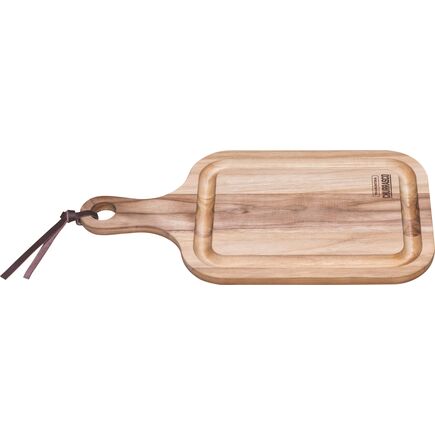 Tábua para Churrasco Tramontina Retangular com Cabo em Madeira Teca com Acabamento Natural 46 x 23 cm