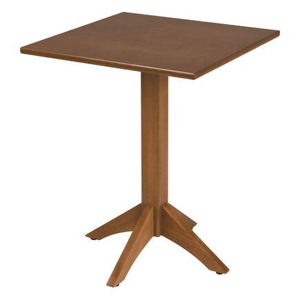 Mesa Tramontina London Coluna Central Quadrada em Madeira Tauari Amêndoa 4 Lugares 60 cm