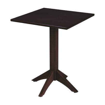 Mesa Tramontina London Coluna Central Quadrada em Madeira Tauari Castanho Escuro 4 Lugares 60 cm