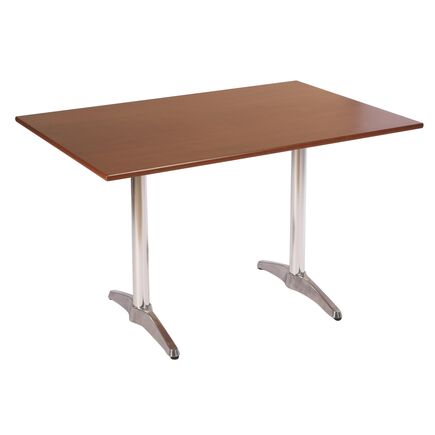 Mesa Retangular Tramontina Piazza em Madeira Tauari Amêndoa com Base de Alumínio 120x80 cm