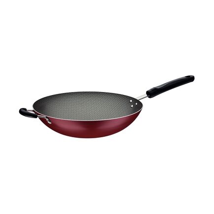Wok Tramontina Loreto em Alumínio com Revestimento Interno Antiaderente Starflon Max com Cabo Baquelite Vermelha 32 cm 4,4 L