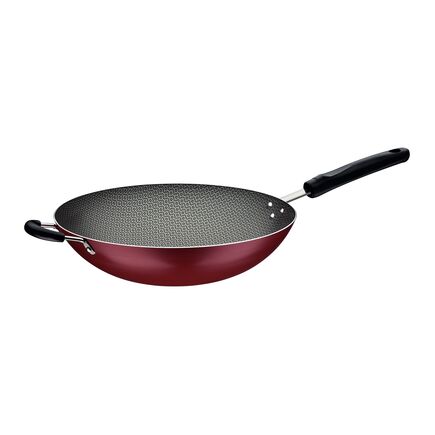 Wok Tramontina Loreto em Alumínio com Revestimento Interno Antiaderente Starflon Max com Cabo Baquelite Vermelha 36 cm 6 L