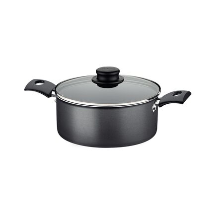 Caçarola Tramontina Turim em Alumínio com Revestimento Interno e Externo em Antiaderente Starflon Max Chumbo 22 cm 3,7 L