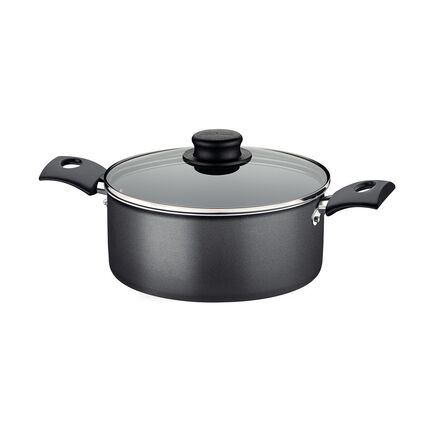 Caçarola Tramontina Turim em Alumínio com Revestimento Interno e Externo em Antiaderente Starflon Max Chumbo 24 cm 4,7 L