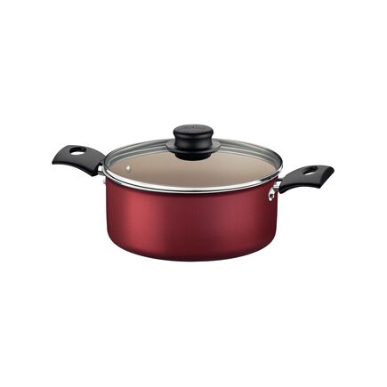 Caçarola Tramontina Turim em Alumínio com Revestimento Interno e Externo em Antiaderente Starflon Max Vermelha 20 cm 2,8 L