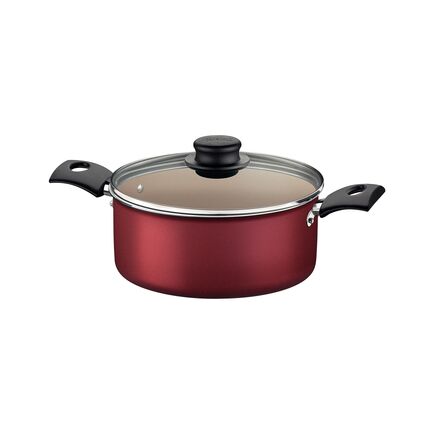 Caçarola Tramontina Turim em Alumínio com Revestimento Interno e Externo em Antiaderente Starflon Max Vermelha 22 cm 3,7 L