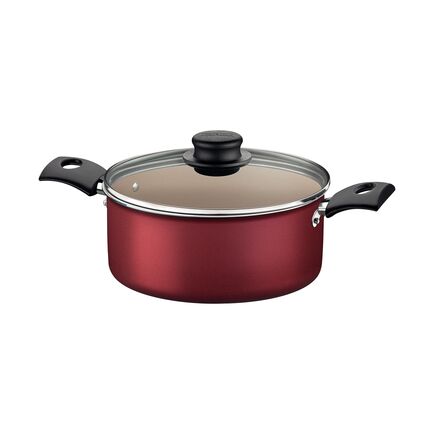 Caçarola Tramontina Turim em Alumínio com Revestimento Interno e Externo em Antiaderente Starflon Max Vermelha 24 cm 4,7 L