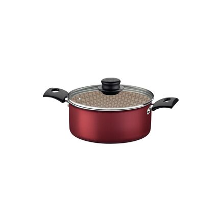 Caçarola Tramontina Turim em Alumínio com Revestimento Interno e Externo em Antiaderente Starflon Max Vermelho 20 cm 2,8 L