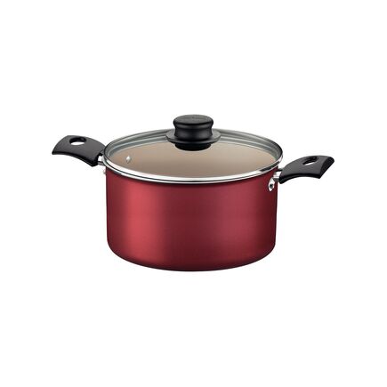 Caldeirão Tramontina Turim em Alumínio com Revestimento Interno e Externo em Antiaderente Starflon Max Vermelho 20 cm