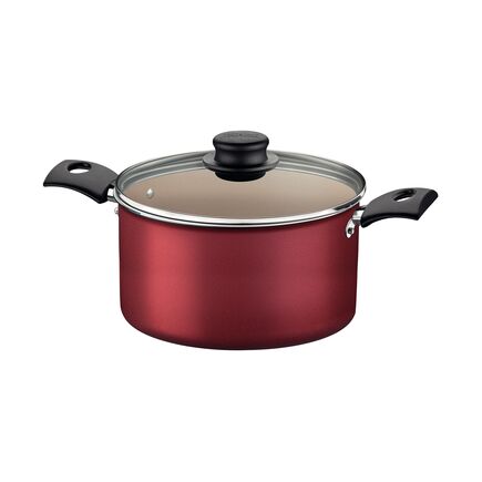 Caldeirão Tramontina Turim em Alumínio com Revestimento Interno e Externo em Antiaderente Starflon Max Vermelho 24 cm
