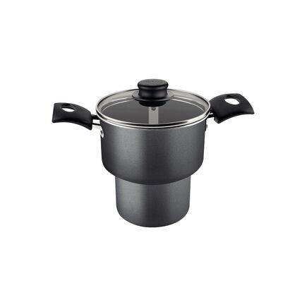 Cuscuzeira Tramontina Turim em Alumínio com Revestimento Interno e Externo em Antiaderente Starflon Max Chumbo 14 cm 1,9 L