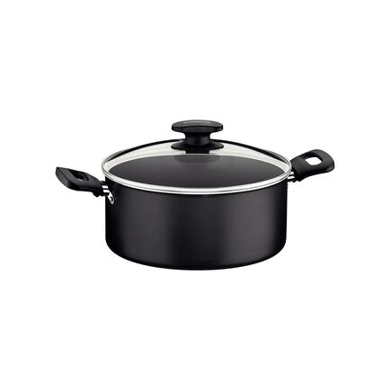 Caçarola Tramontina Loreto em Alumínio com Revestimento Interno e Externo Antiaderente Starflon Max com Alças Baquelite e Tampa 22 cm 3,7 L Grafite