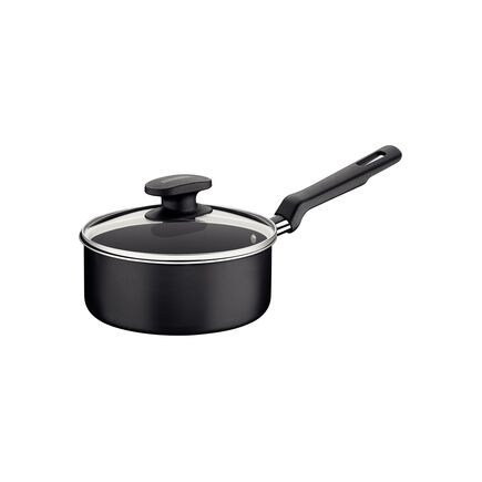 Panela Tramontina Loreto em Alumínio com Revestimento Interno e Externo Antiaderente Starflon Max Cabo Baquelite e Tampa de Vidro 16 cm 1,4 L Grafite