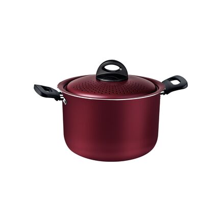 Espagueteira Tramontina Loreto em Alumínio com Revestimento Interno e Externo em Antiaderente Starflon Max Vermelho 22 cm 5,7 L