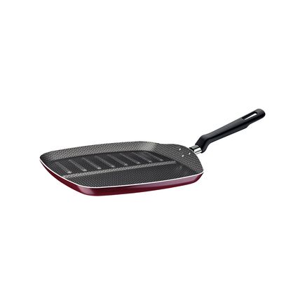 Bistequeira Tramontina Loreto em Alumínio com Revestimento Interno Antiaderente Starflon Max e Exterior Siliconado Vermelho 26 cm