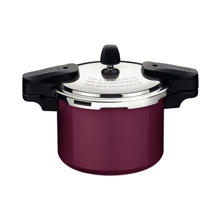 Panela de Pressão Tramontina Torino em Alumínio com Revestimento Interno e Externo Cerâmico Vermelho Framboesa com Fundo de Indução 20 cm 4,5 L