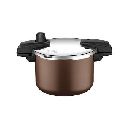 Panela de Pressão Tramontina Arizona Induction em Alumínio com Revestimento Interno e Externo em Antiaderente Starflon Max Mocaccino 20 cm 4,5 L