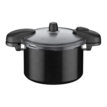 Panela de Pressão Tramontina Valência Black em Alumínio com Revestimento Cerâmico Preto 24 cm 7 L
