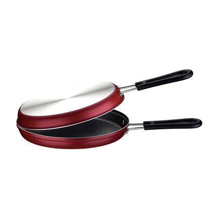 Omeleteira Tramontina Loreto em Alumínio com Revestimento Interno e Externo em Antiaderente Starflon Max Vermelho 24 cm