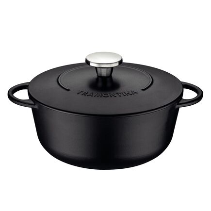 Caçarola Tramontina Trento em Ferro Esmaltado com Revestimento Interno em Antiaderente Starflon Excellent 24 cm 4 L