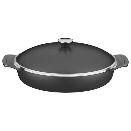 Frigideira Tramontina Lyon em Alumínio Forjado com Revestimento Interno e Externo Antiaderente Starflon High Performance Preto com Tampa 32 cm 4,3 L