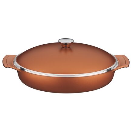 Frigideira Tramontina Lyon em Alumínio Forjado com Revestimento Interno e Externo Antiaderente Starflon Dourado com Tampa 32 cm 4,3 L