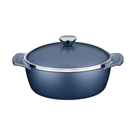 Caçarola Tramontina Lyon em Alumínio Forjado com Revestimento Interno e Externo em Antiaderente Starflon High Performance Azul Elementar 26 cm 4,6 L