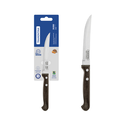Faca para Churrasco e Frutas Tramontina Polywood com Lâmina em Aço Inox e Cabo de Madeira Tratada Castanho 5