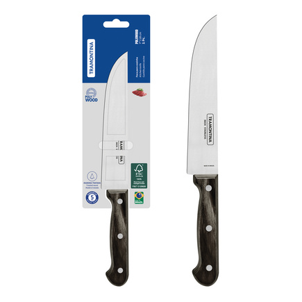 Faca para Cozinha Tramontina Polywood com Lâmina em Aço Inox e Cabo de Madeira Tratada Castanho 7