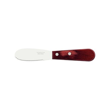 Espátula para Manteiga Tramontina com Lâmina em Aço Inox com Serrilha e Cabo em Madeira Tratada Polywood Vermelho 3