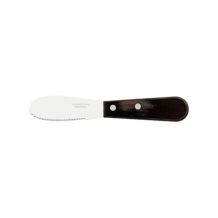 Espátula para Manteiga Tramontina com Lâmina em Aço Inox com Serrilha e Cabo em Madeira Tratada Polywood Castanho 3