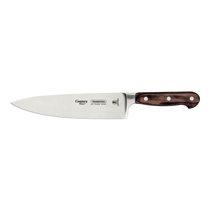 Faca Chef Tramontina Century Wood com Lâmina em Aço Inox e Cabo de Madeira Tratada Castanho 8