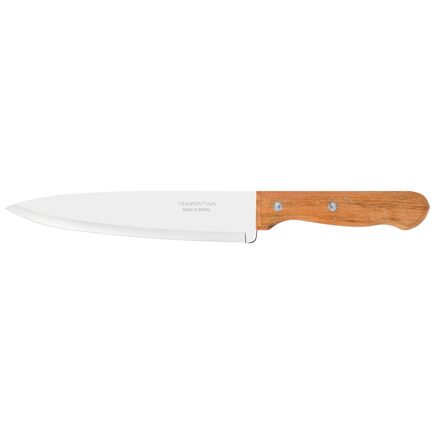 Faca Chef Tramontina Dynamic com Lâmina em Aço Inox e Cabo de Madeira Natural 8