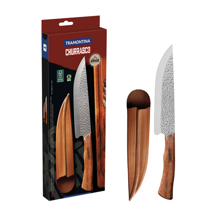 Faca para Carne Tramontina Nômade com Lâmina em Aço Inox e Cabo de Madeira com Bainha de Couro 8