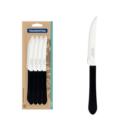 Conjunto de Facas para Churrasco Tramontina Leme com Lâminas em Aço Inox e Cabos de Polipropileno Preto 12 Peças