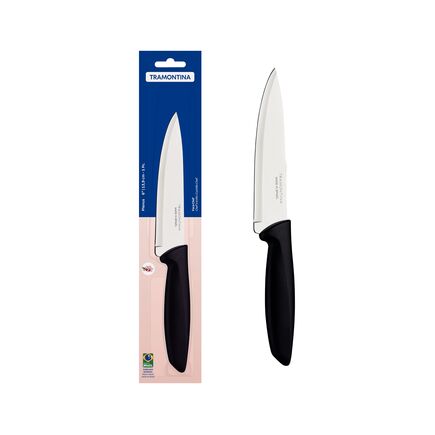 Faca Chef Tramontina Plenus com Lâmina em Aço Inox e Cabo de Polipropileno Preto 6
