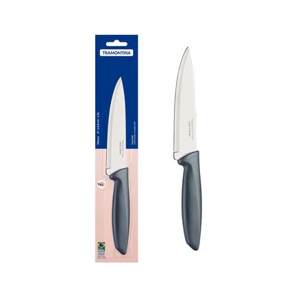 Faca Chef Tramontina Plenus com Lâmina em Aço Inox e Cabo de Polipropileno Cinza 6