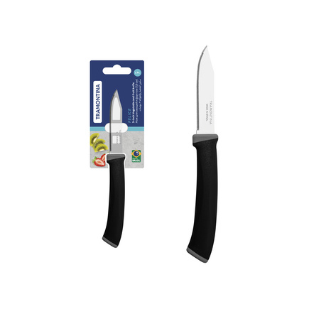 Faca para Legumes e Frutas Tramontina Felice com Lâmina em Aço Inox com Fio Microsserrilhado e Cabo de Polipropileno Preto 3