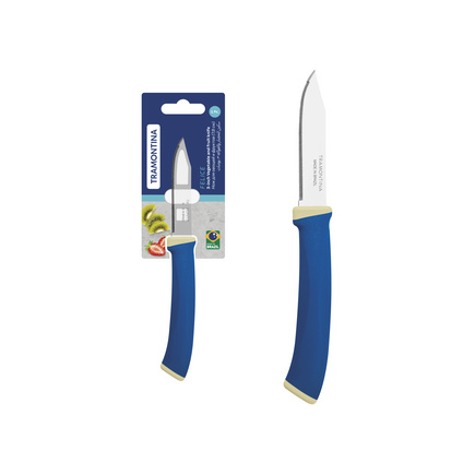 Faca para Legumes e Frutas Tramontina Felice com Lâmina em Aço Inox com Fio Microsserrilhado e Cabo de Polipropileno Azul 3