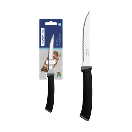 Faca para Churrasco Tramontina Felice com Lâmina em Aço Inox com Fio Microsserrilhado e Cabo de Polipropileno Preto 5