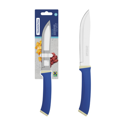 Faca de cozinha Tramontina Felice com Lâmina de Aço Inox e Cabo de Polipropileno Azul de 6