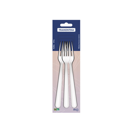 Conjunto de Garfos de Mesa Tramontina Malibu em Aço Inox 03 Peças