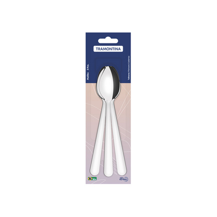 Conjunto de Colheres de Mesa Tramontina Malibu em Aço Inox 03 Peças
