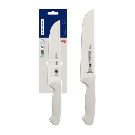 Faca para Carne Tramontina Premium com Lâmina de Aço Inox e Cabo de Polipropileno Branco 8