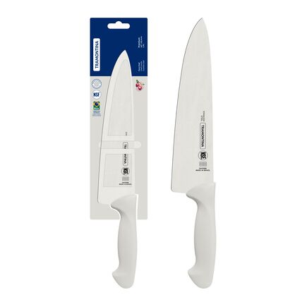 Faca Chef Tramontina Premium com Lâmina em Aço Inox e Cabo de Polipropileno Branco 10