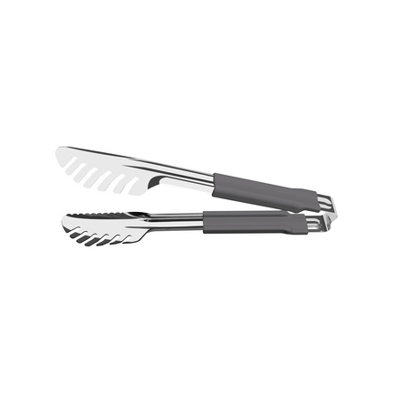 Pegador Tramontina Utilità em Aço Inox com Cabo Emborrachado Cinza 24 cm
