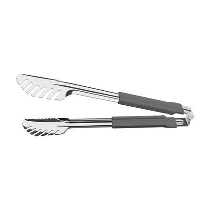 Pegador Tramontina Utilità em Aço Inox com Cabo Emborrachado Cinza 28 cm