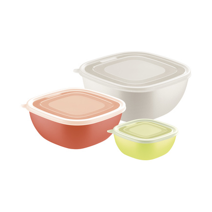 Jogo de Potes Tramontina MixColor em Polipropileno Misto com Tampa Transparente 03 Peças
